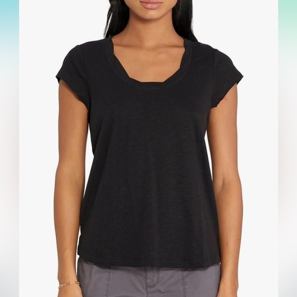 Sanctuary Social Standard NWT Women’s Amber Scoop Neck Tee In Black Size L New - Picture 1 of 8